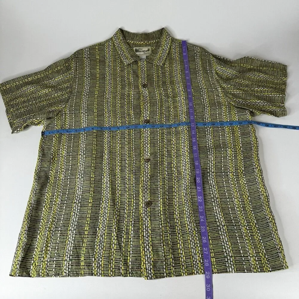 Vintage Aloha Banana Republic Hawaiian Mens Large Rayon Collar Shirt Bamboo